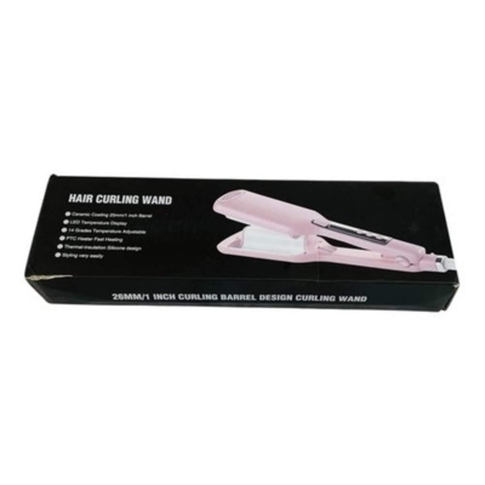 Novus NV210Ai 1 In Curling Wand Pink LED Display Hair Styler Auto Shut Off Boxed